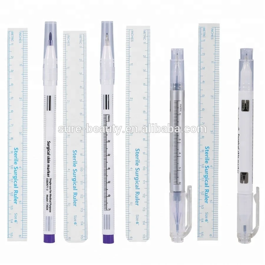

Microblading Tattoo Eyebrow Skin Marker Pen With Measure Measuring Ruler Tattoo Eyebrow Marker Pen