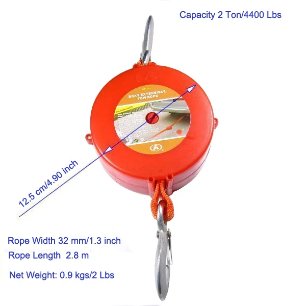 4000 Lbs 4 Ton Retractable Tow Rope Buy Retractable Tow Rope,Nylon