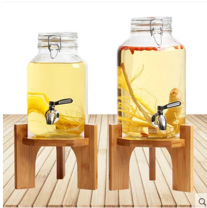 

Large size storage glass jar with tap, glass beverage dispenser with stainless steel tap 0.8L/1L/1.5L/2L/3L/5L, Transparent