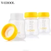 BPA free 180ml reusable plastic breast milk collection storage bottles collector with silicone caps