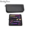 Factory manufacture various artificial leather cleaning bag dog grooming scissors shear kit case