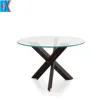 Modern round glass coffee table