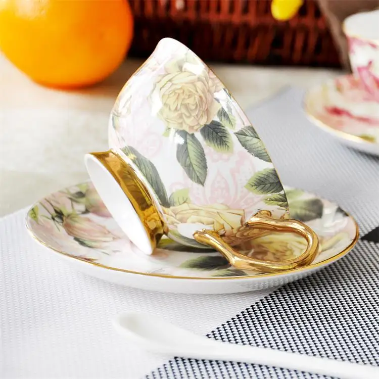 

European Style 150ml Personalized Cheap Porcelain Tea Cups And Saucer For Home