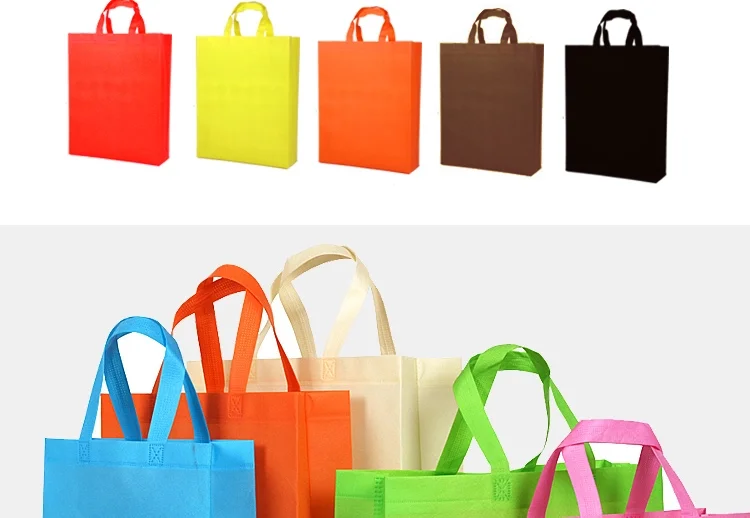 Customized Logo Printed Tote Bag Foldable Reusable Shopping Folding Non Woven Bag With Handle