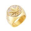 maple hollow out casting pireced New Women Fashion 316 Stainless Steel Jewelry Heart Shape Cubic Zircon Pave Setting