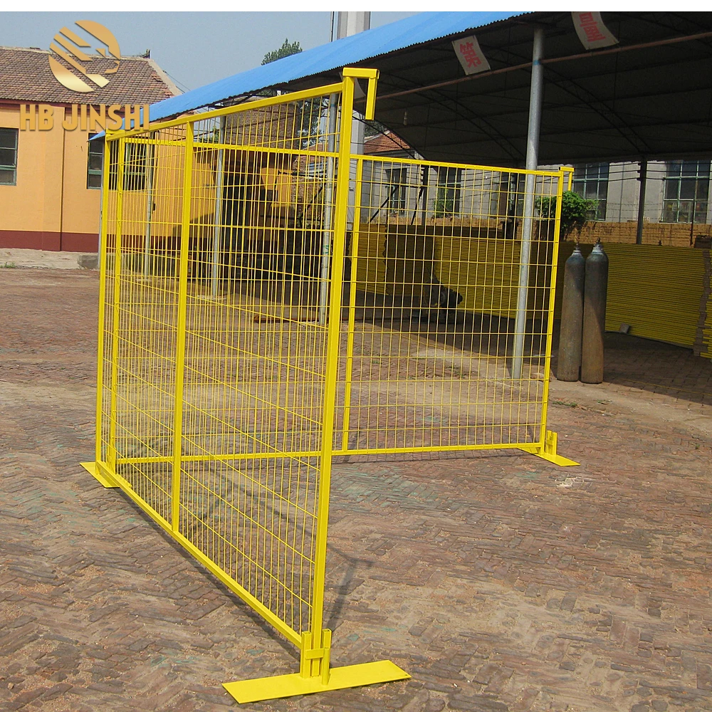 Canada Yellow Color Pvc Powder Coated Construction Temporary Fence