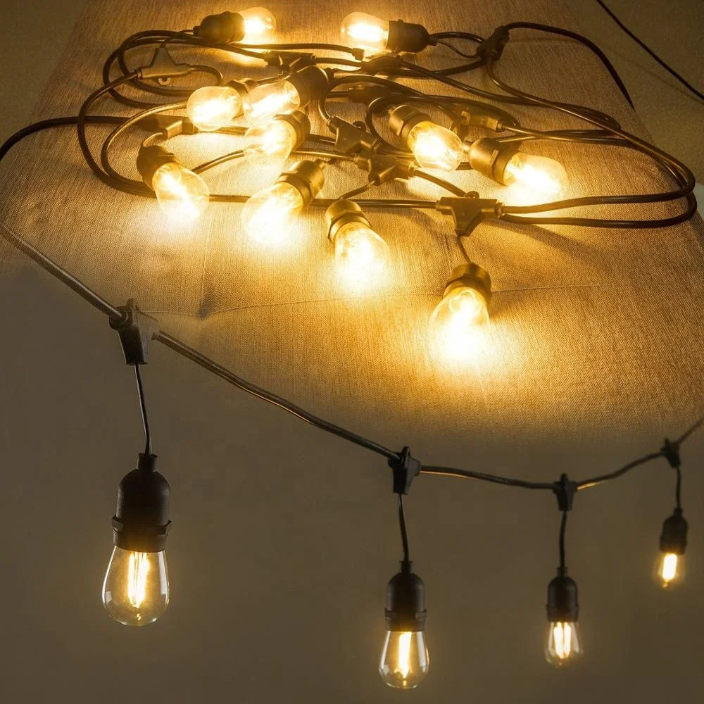 
10M 15M 20M 100M outdoor waterproof patio string lights socket e27 festoon lighting 