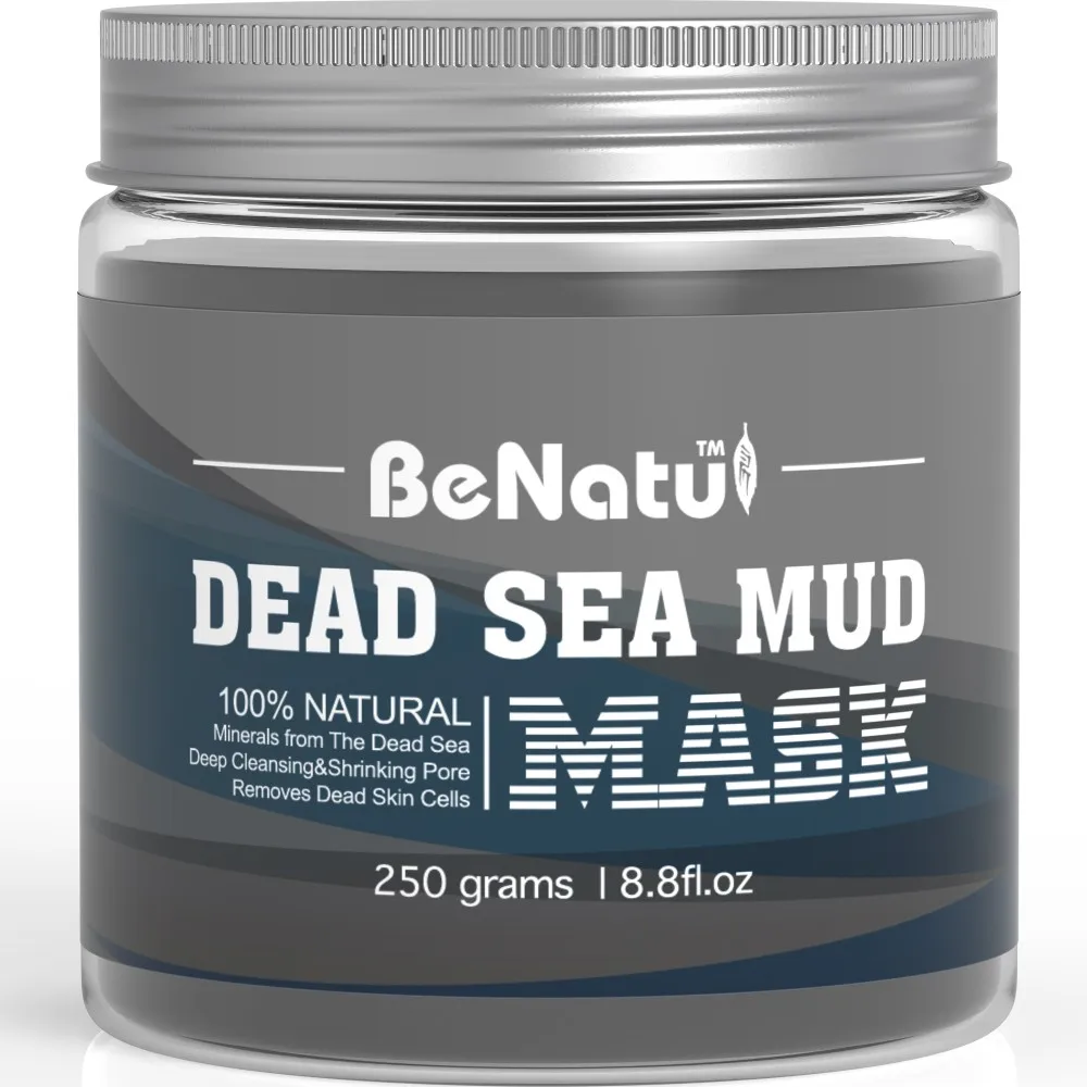 

Amazon Hot Sale Product Natural Mineral From Israel Dead Sea Mud Mask For Facial Treatment 250g, Black