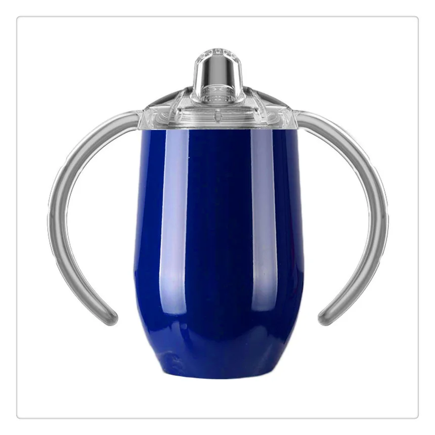 Food Grade Silicon lid 360 Train cup 8oz 12oz Disposable Vacuum insulated Tumbler wine cup stainless steel Baby Kid sippy cup