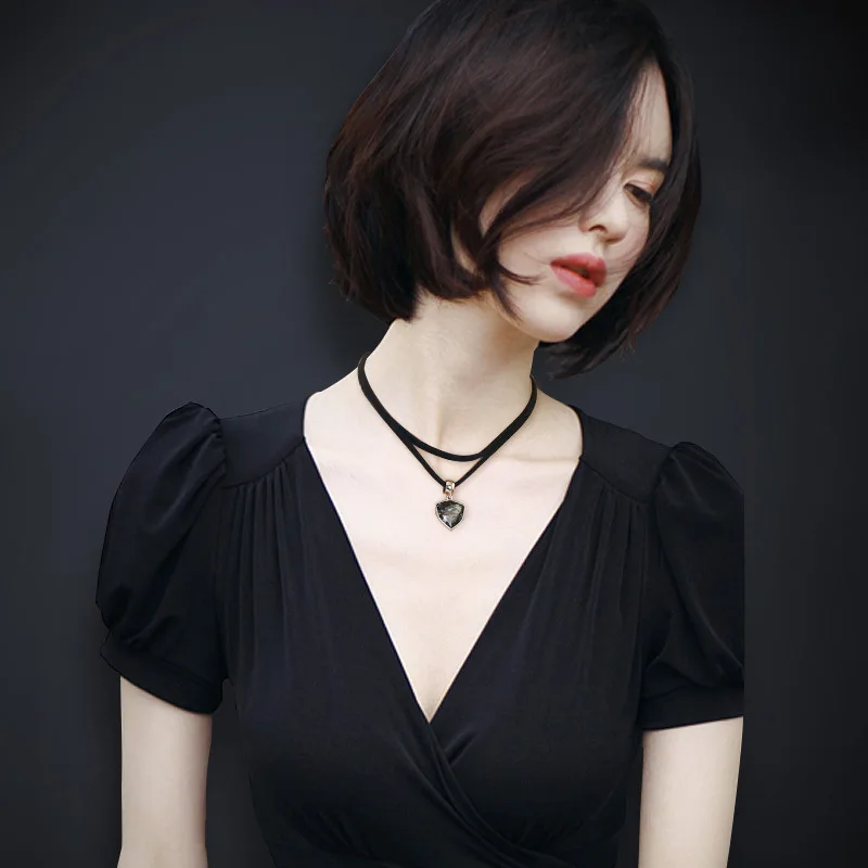 

America water drop gemstone necklace diamond choker necklace