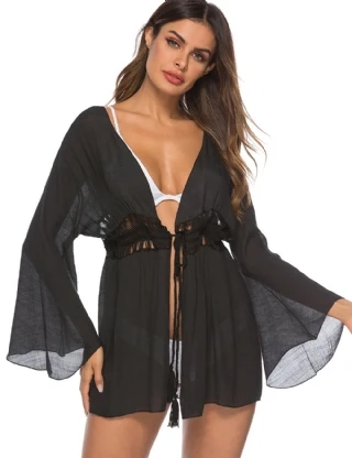 Chaude Sexy Fille Dentelle Noir Une Pièce Pareo Sarong Robe Plage Buy Sarong Fille Sexyplage Robe En Dentellerobe De Plage Sexy Product On