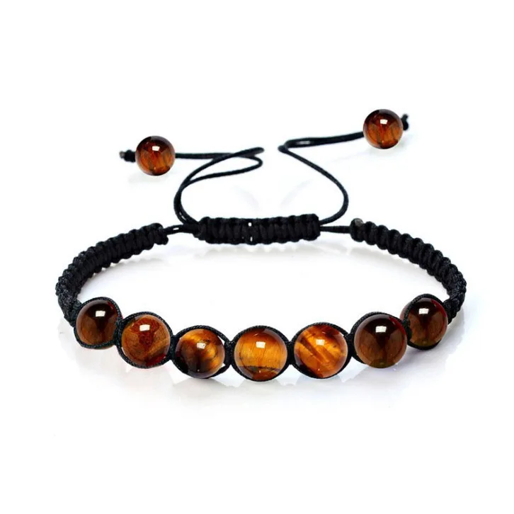 

Fashion hand-woven seven chakra bracelet natural stone 8mm tiger eye men bracelet yoga energy bracelet, Picture shows
