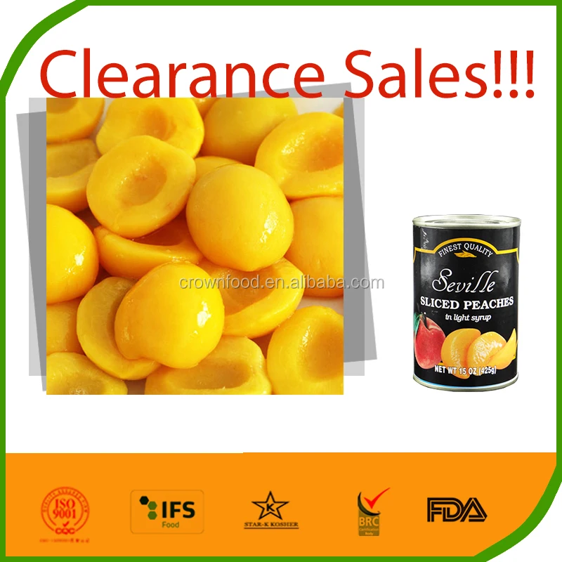 
Canned fruit Canned Peach in light syrup halves dice slice canned yellow peach 