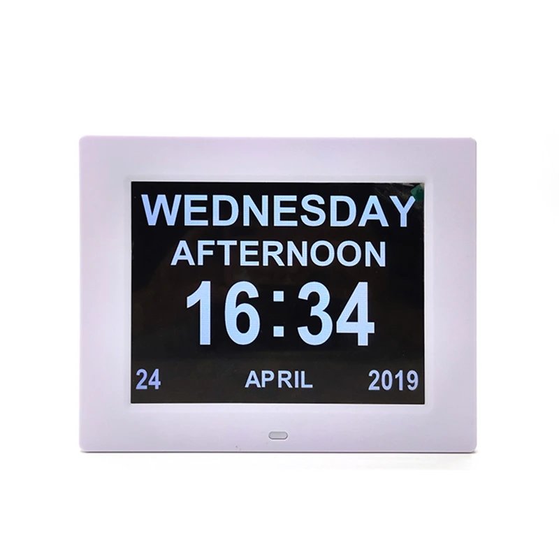 

Hot sale 8 inch alarm digital calendar clock wall for alzheimer's circuit With wifi, White and black;other