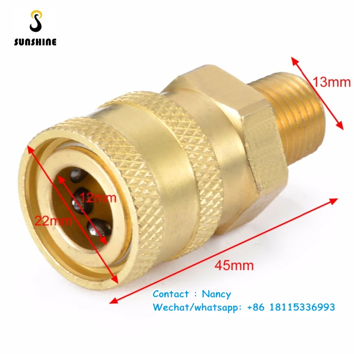 12mm Quick Release Connector to 1/4 Female Adapter Pressure Washer Coupling