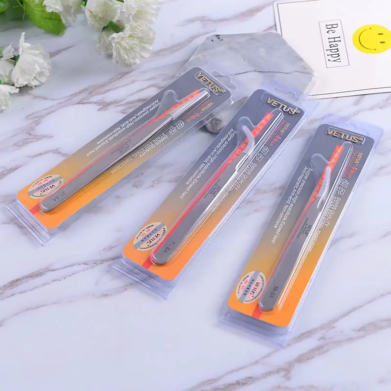 

Private Label Wholesale Professional Vetus Mink Eyelash Extension Tweezers, Silvery