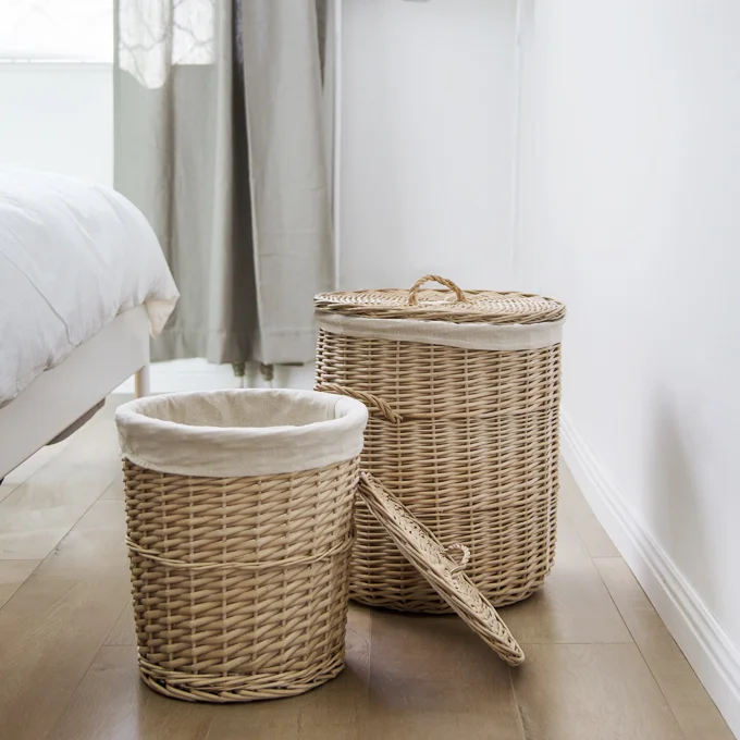 

Hand woven round large eco friendly rattan willow products baby clothes wicker cane laundry basket stand with handles, As photo or as your requirement