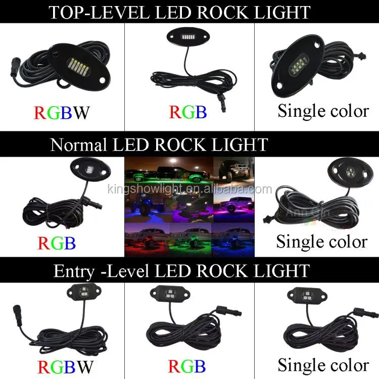 4pcs TOP-LEVEL 24W Yellow LED Rock Light For Off road UTV ATV Under Body Trail Rig Light Kit