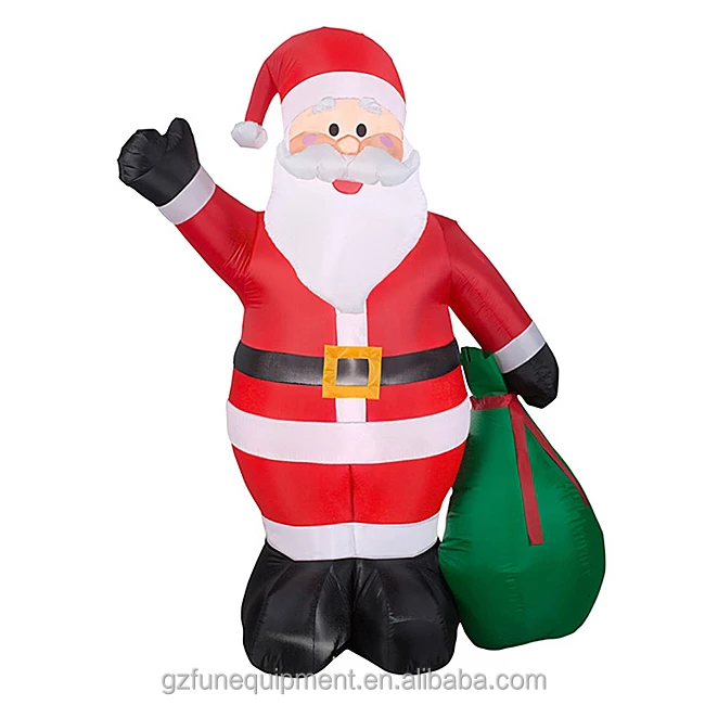 Funny inflatable santa claus for outdoor lighted christmas of factory sale directly
