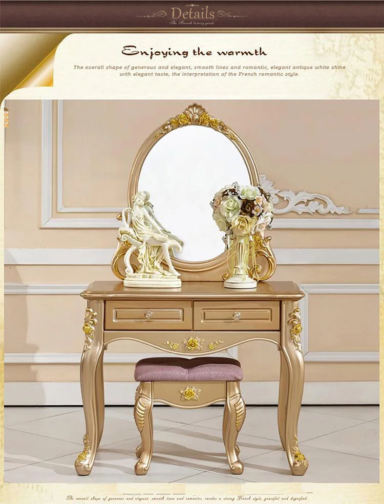 European mirror table antique bedroom dresser French furniture french dressing table p10056