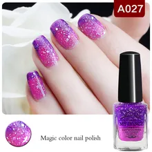 1 Bottle 6ml Purple Rose Red Peel Off Temperature Color Changing Thermal Nail Polish Nail Varnish