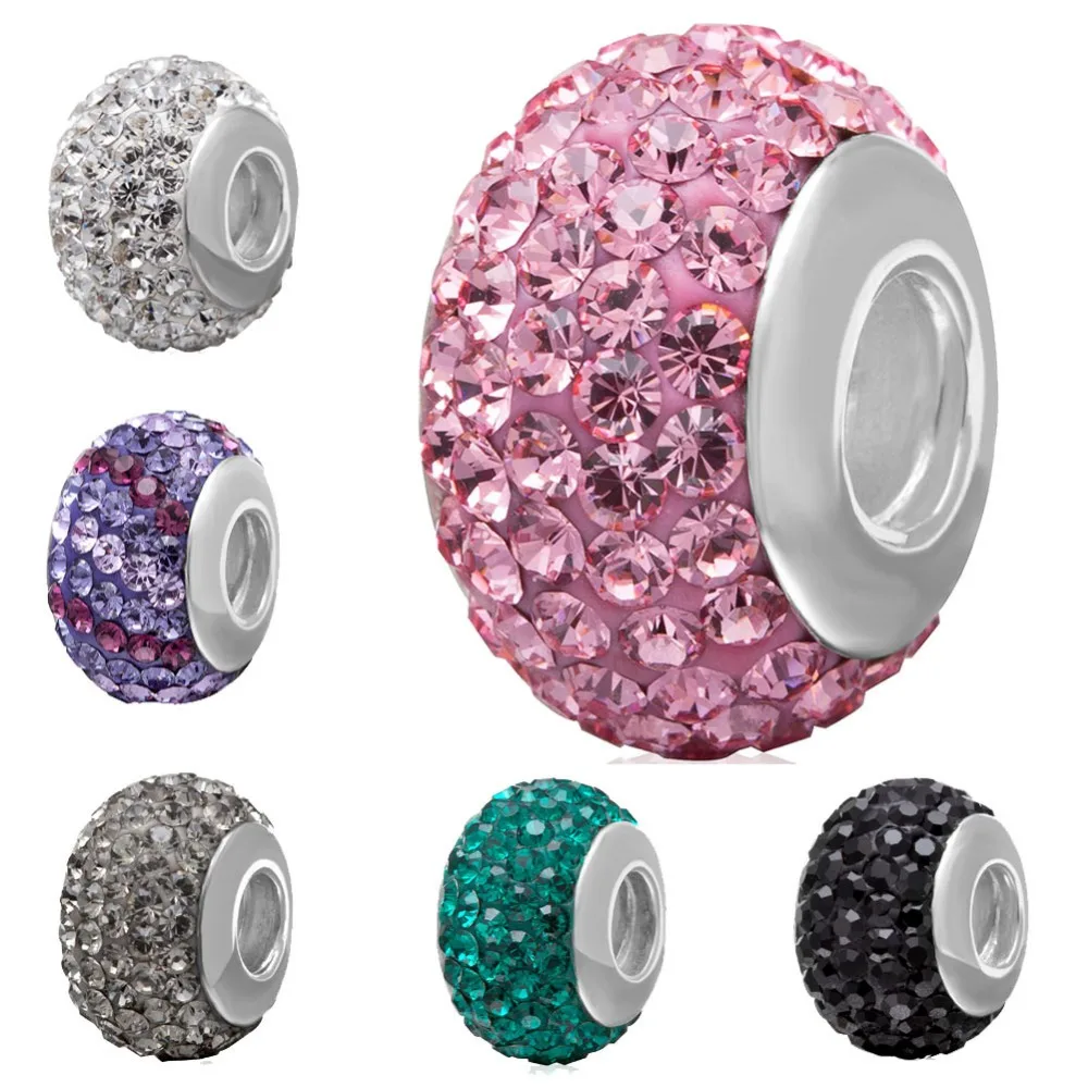 

Fashion Jewelry/Sterling Silver Austrian crystal Beads with Thread Core 925 Stamped