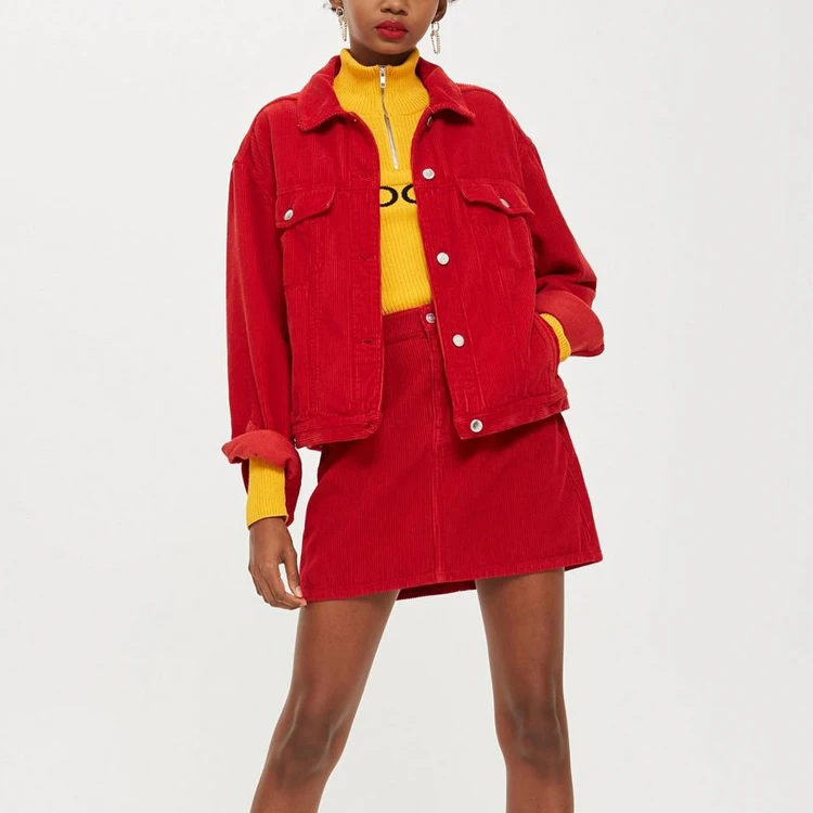 topshop red corduroy jacket