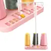 Hot Sale Pink ABS Plastic Metal Strip Adjustable Embroidery 3 Thread Spool Holder Stand Sew Quilting For Home Sewing Machine