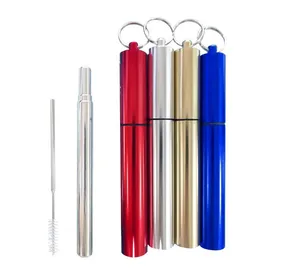 Image of FDA Certificated 21cm 304 Stainless Steel Drinking Telescopic Straw