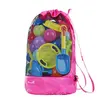 Kids Wire Mesh Fabric drawstring backpack bag for beach toy