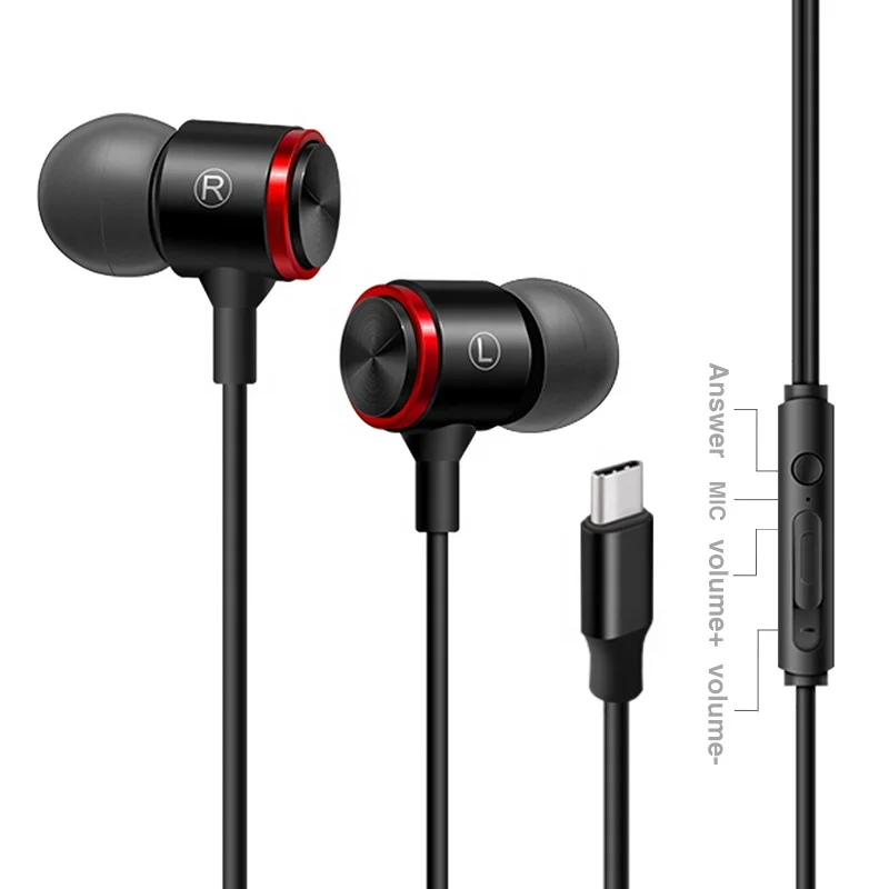 

USB Type-C Metal Earphones With Hifi Sound Wired Control