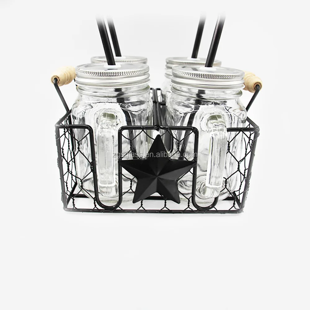 

factory price caddy set with glass mason jar, Accurately as your demand