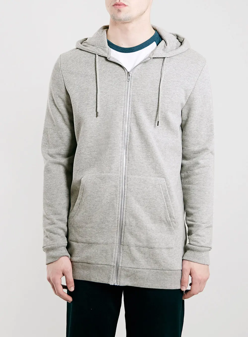 long length zip up hoodie