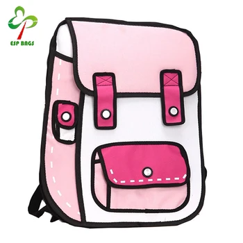 3d Jump Style 2d Drawing From Cartoon Comic Bag New Backpack Product On Alibaba