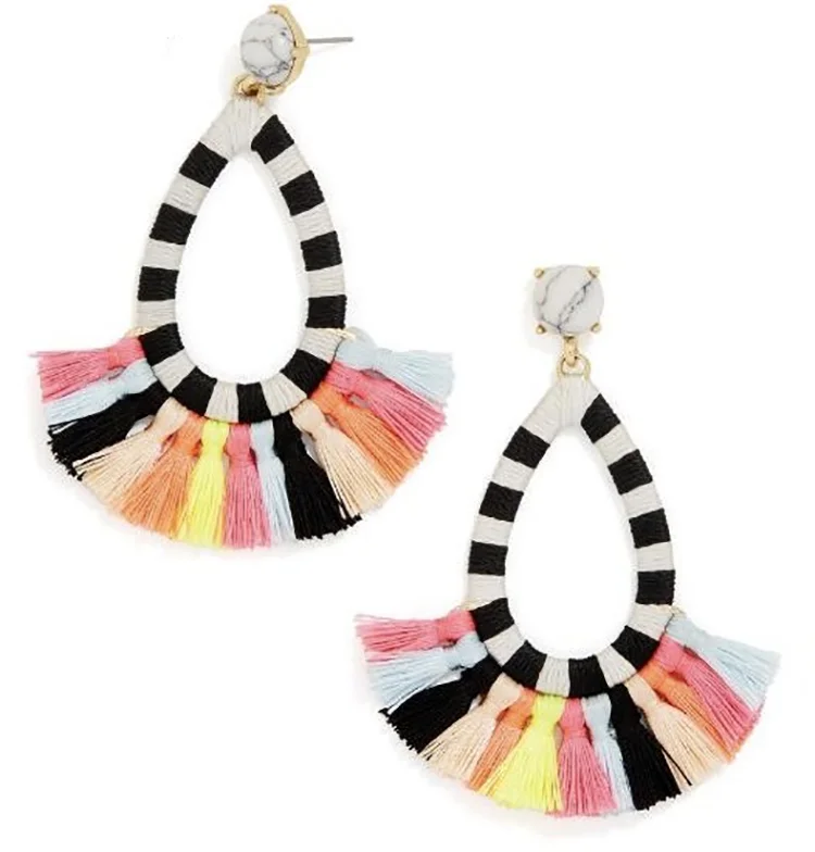 

Wholesale fashion popular nice price semicircle simple ethnic style tassel earring for girls