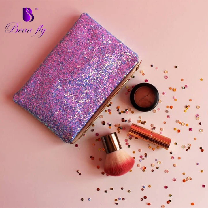 

Beaufly High Quality 2021 Newest OEM Eco-friendly Glitter Satin Portable Cosmetic Bag, Support customized