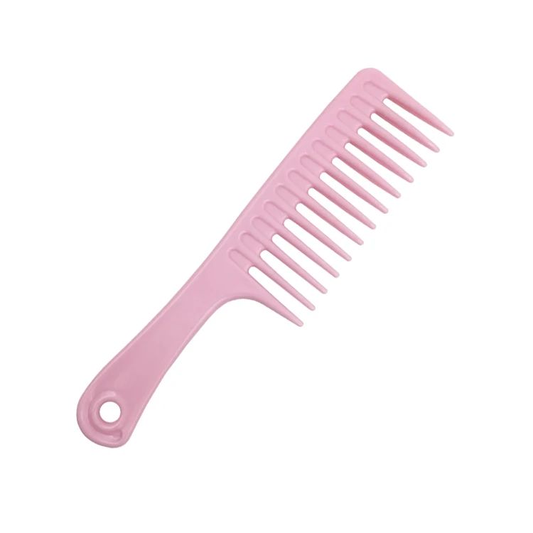 

Lovely Pink Color Large Plastic Hair Rake Wide Tooth Comb, Pink or customized