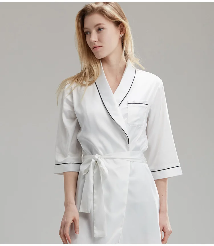 Fancy Long Satin Sleeping Robe Bridal Changing Modal Robe For Female