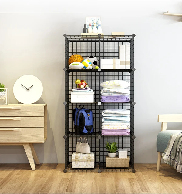 8 Storage Cubes By Foho,Wire Grids Cube Closet Organizer Shelf