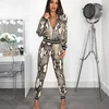 SP3874A Fashion Snake Pattern Print Women Two-piece Set