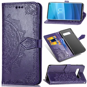 For Samsung S10 Plus Case on For Fundas Samsung Galaxy S10 Lite S10 S 10 Cover Case 3D Mandala Coque Flip Leather Phone Cases
