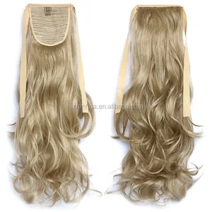 High Temperature Fiber Synthetic Women Hair Extensions Black Blonde Wavy Ponytail Hairpiece Pony Hair