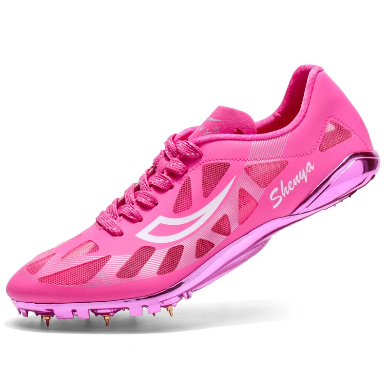 

XC-1809 new high quality sport running spike shoes for adults, Pink;purple