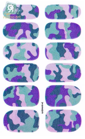 Y5203 Adhesive Nail Art Sticker Purple Zebra Design Nail Wraps Decals Manicure Glitter Decor Nail Polish