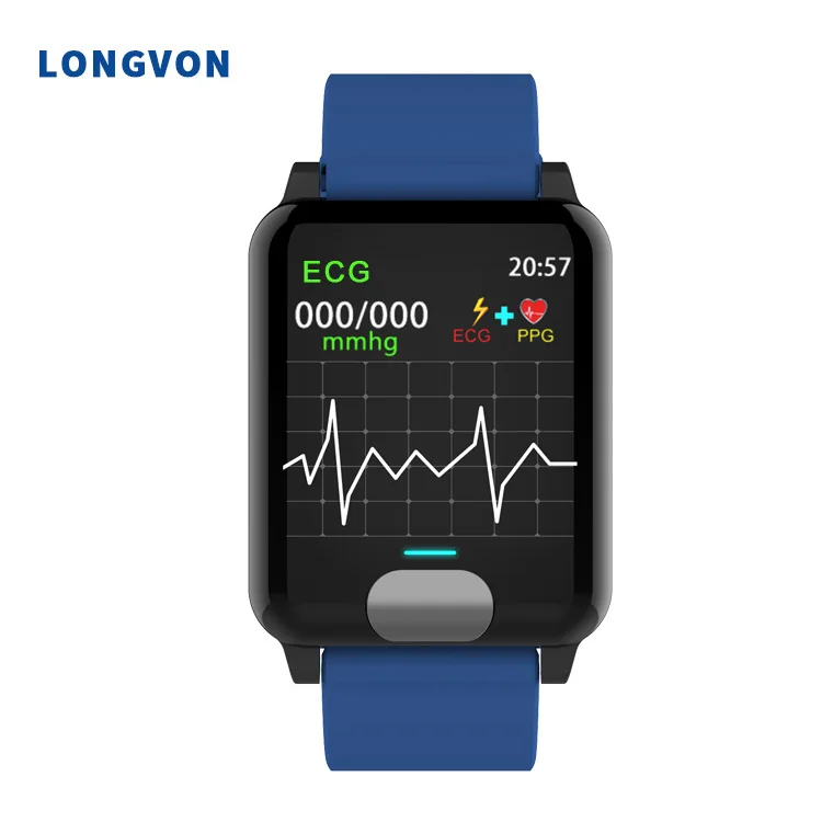 

ECG PPG Smart Watch Bracelet EKG HRV Medical Wearable OEM Customized Blood Pressure Monitor Activity Tracker, Black;blue;red