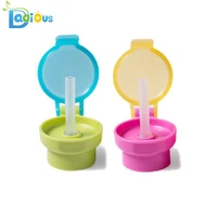 

New Arrival Standard Caliber Spill Proof Juice Soda Water Bottle Twist Cover Cap with Straw Portable Drink Straw Sippy Cap