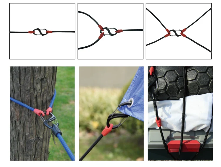 Gs Certified 8mm Smart Multi Use Bungee Cords Stretch Cord With Safety