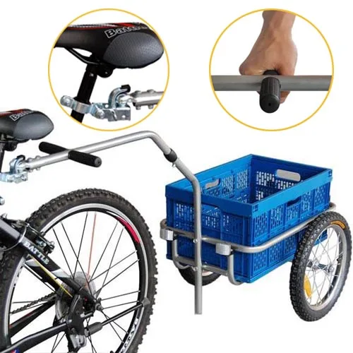 
Practical Bike Cargo Trailer and Hand Wagon with plastic box 