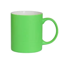 

Bright Colorful Soft Touch Coffee Mug Coated Laser Engrave Rubber Matte Ceramic Mug