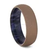 Titanium Sandblasted 14k Rose Gold Wedding Band Wood Ring Commitment Ring With Blue Box Elder Burl Comfot Fit 8mm Width